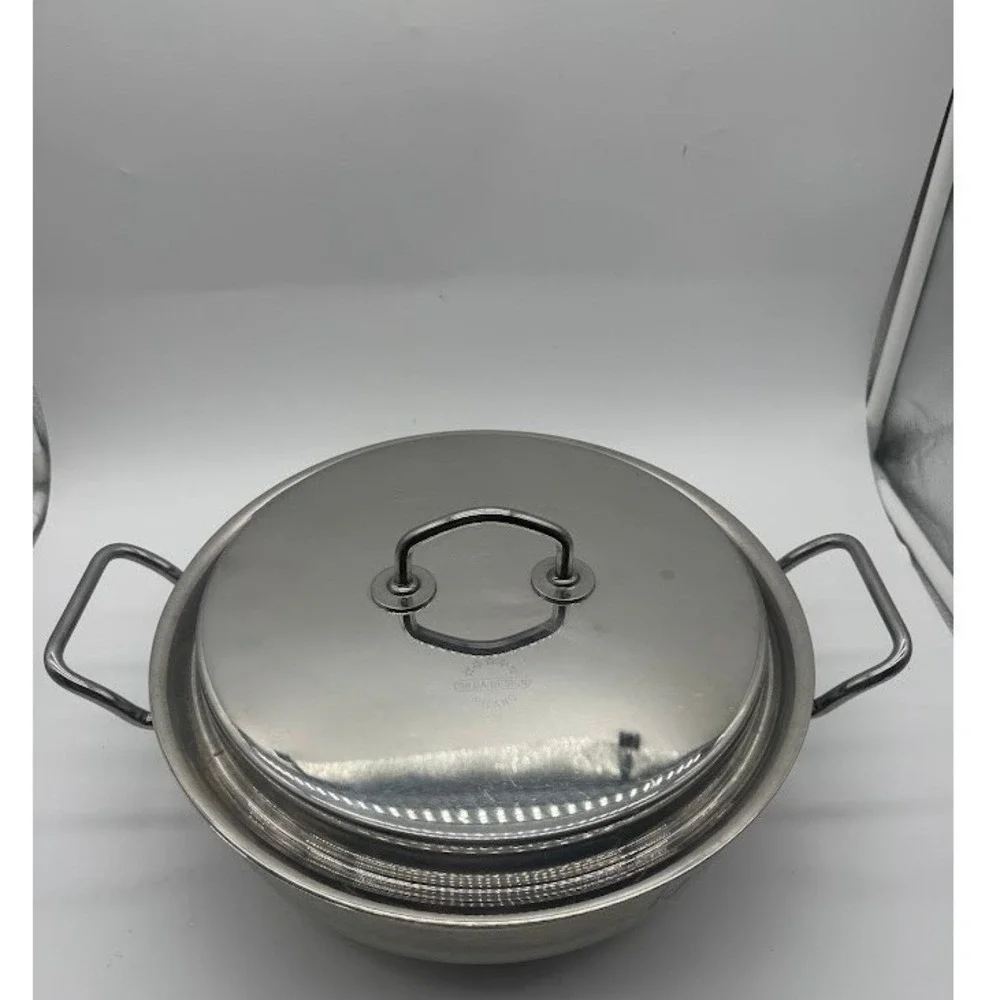 Silga Teknika 28cm Stainless Steel Casserole Pan with Lid Made in Italy 17028